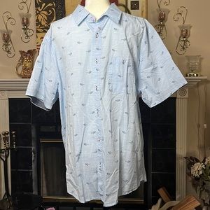 Flag & Anthem XL button up shirt with eyeglasses print